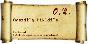 Ország Miklós névjegykártya