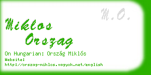 miklos orszag business card