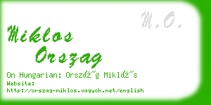 miklos orszag business card